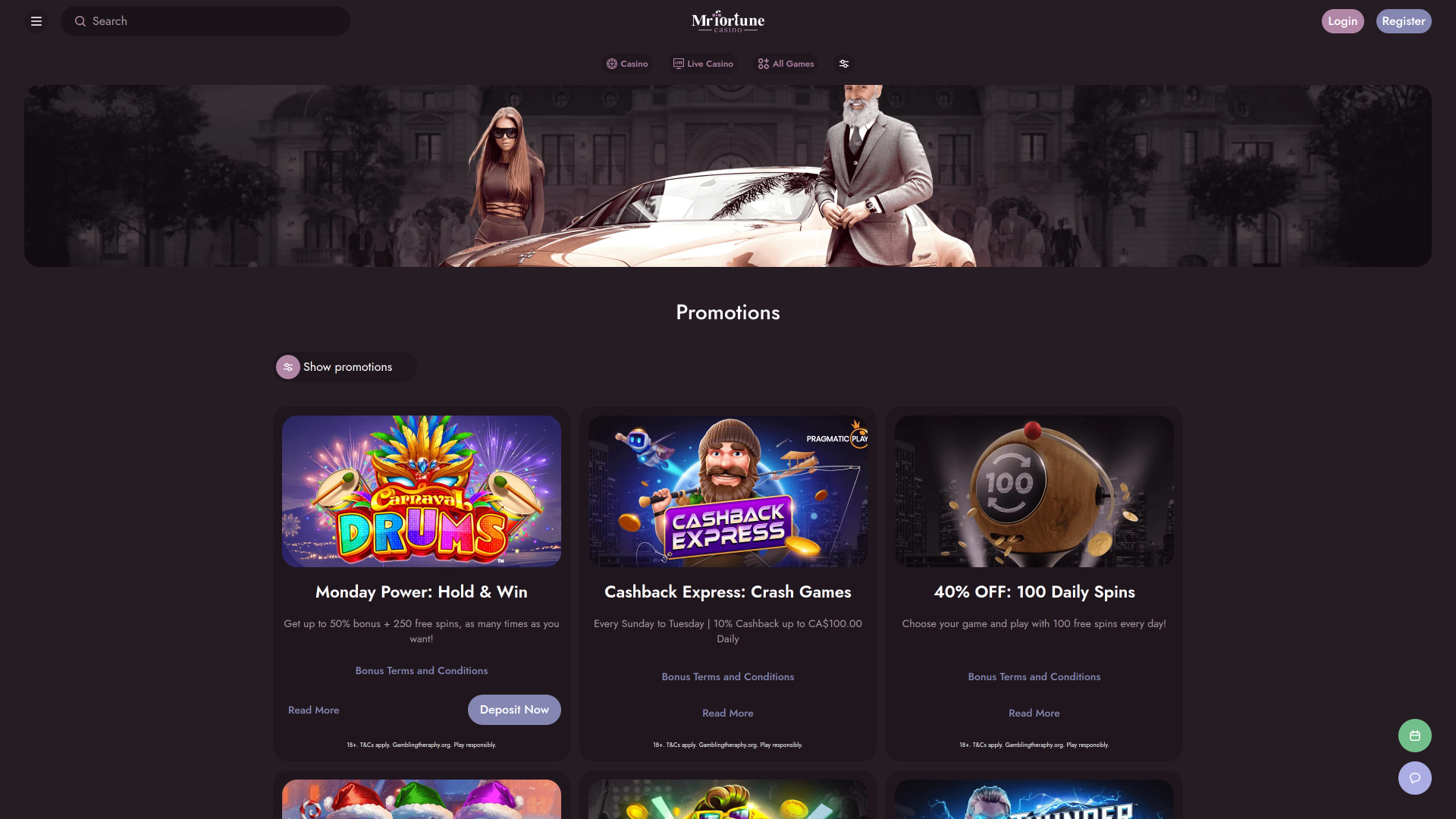 Mr Fortune Casino Desktop Promotions