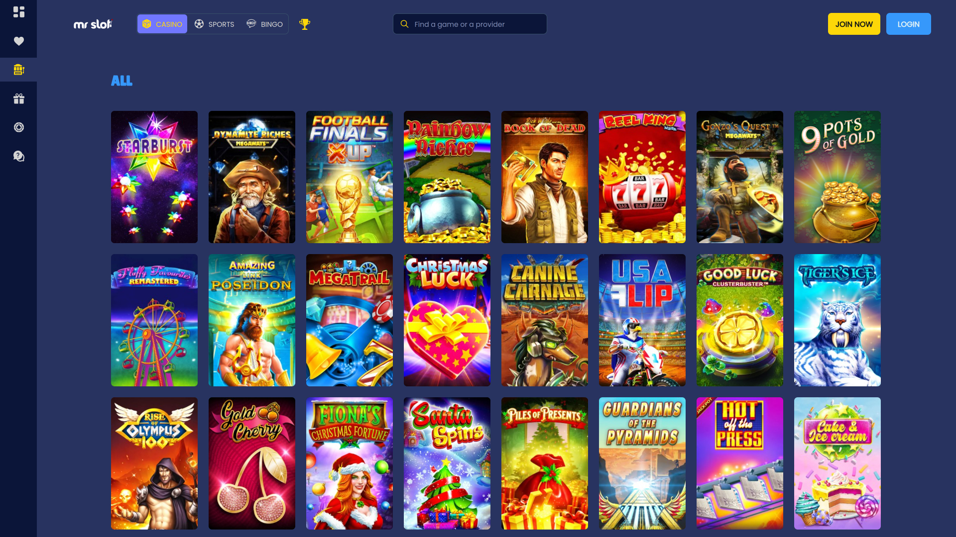 Mr Slot Casino Desktop Games