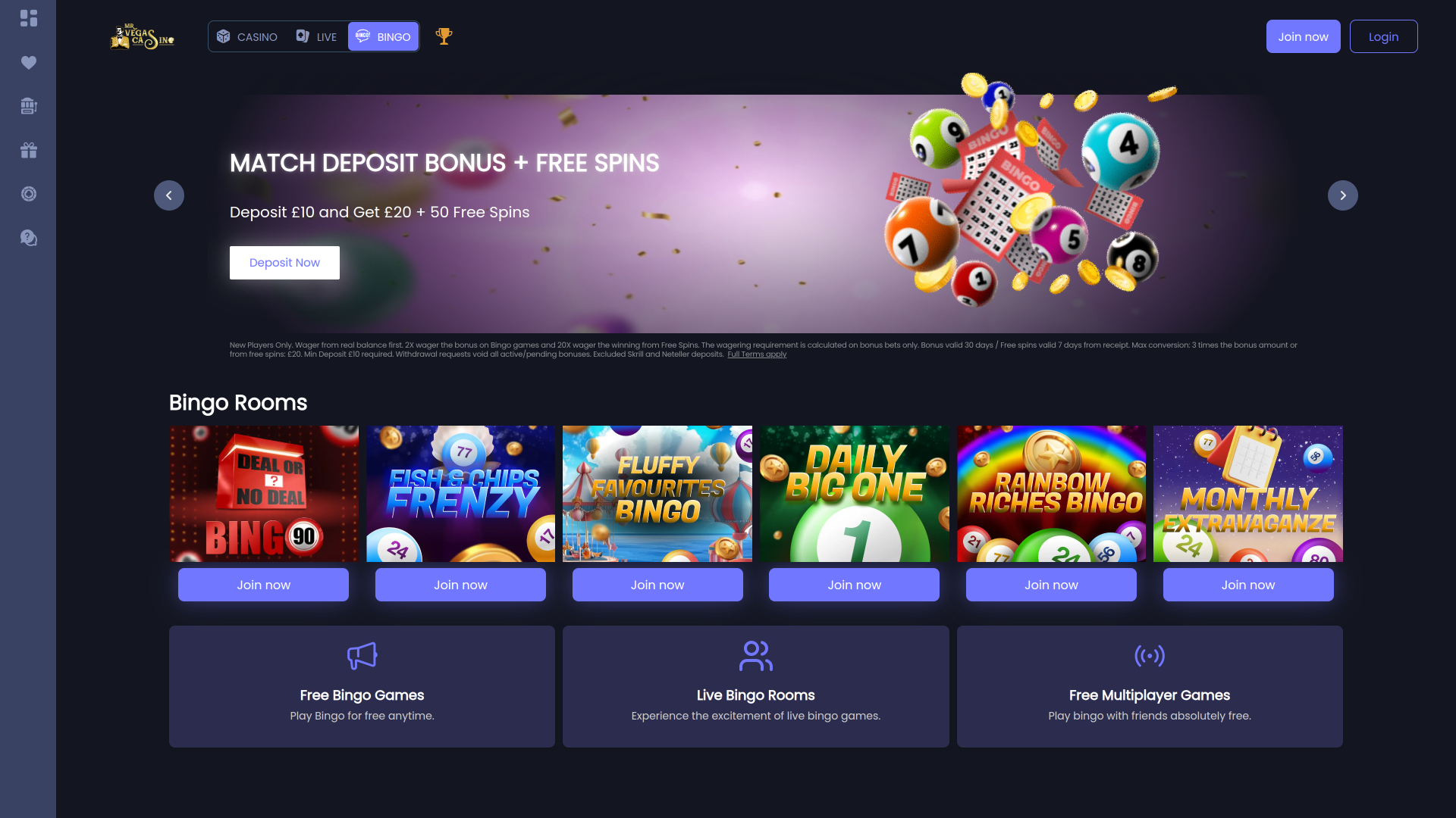Mr Vegas Casino Desktop Bingo