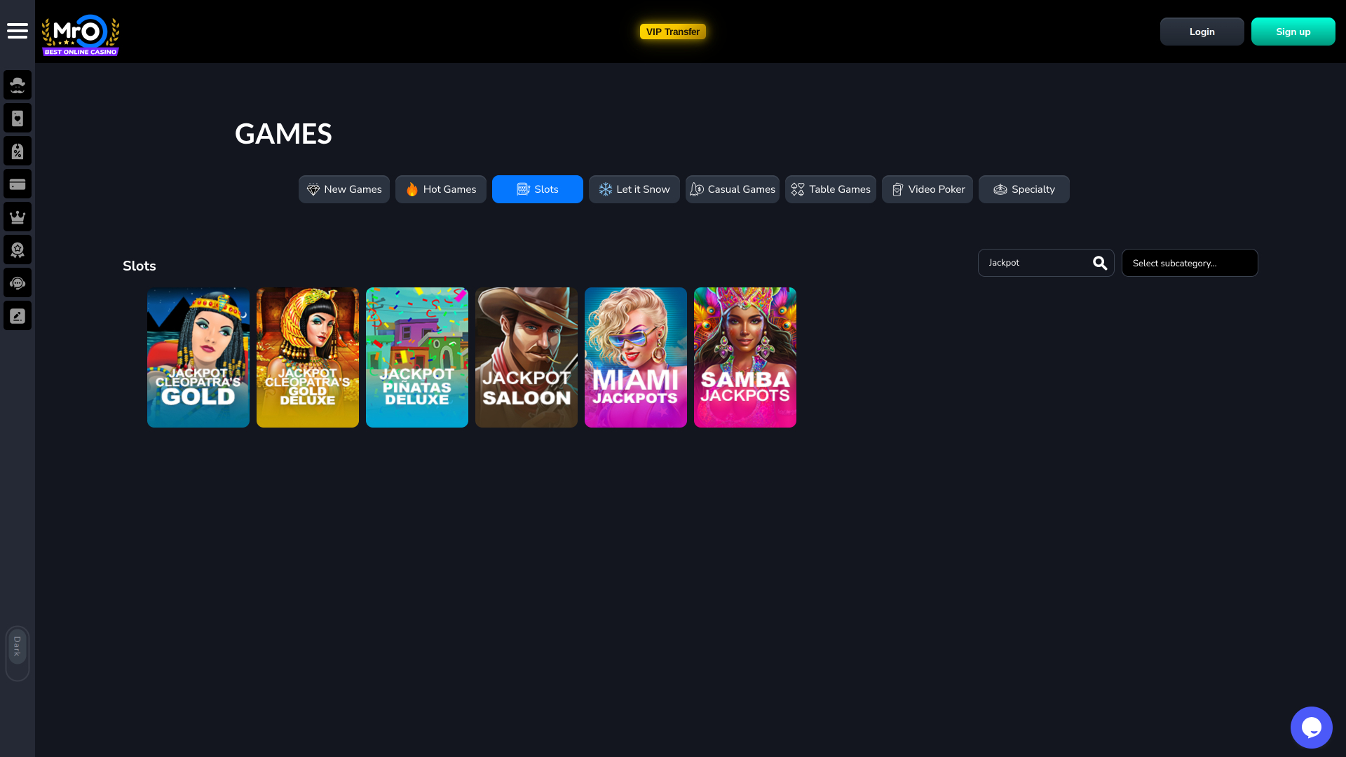 MrO Casino Desktop Jackpot