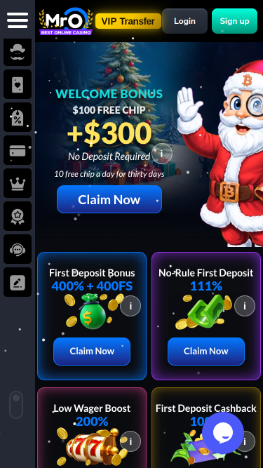MrO Casino Mobile Homepage