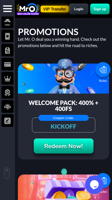 MrO Casino Desktop Promotions