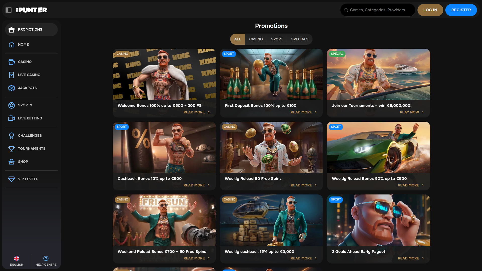 MrPunter Casino Desktop Promotions