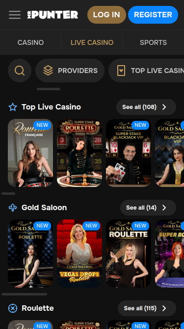 MrPunter Casino Mobile Live dealer