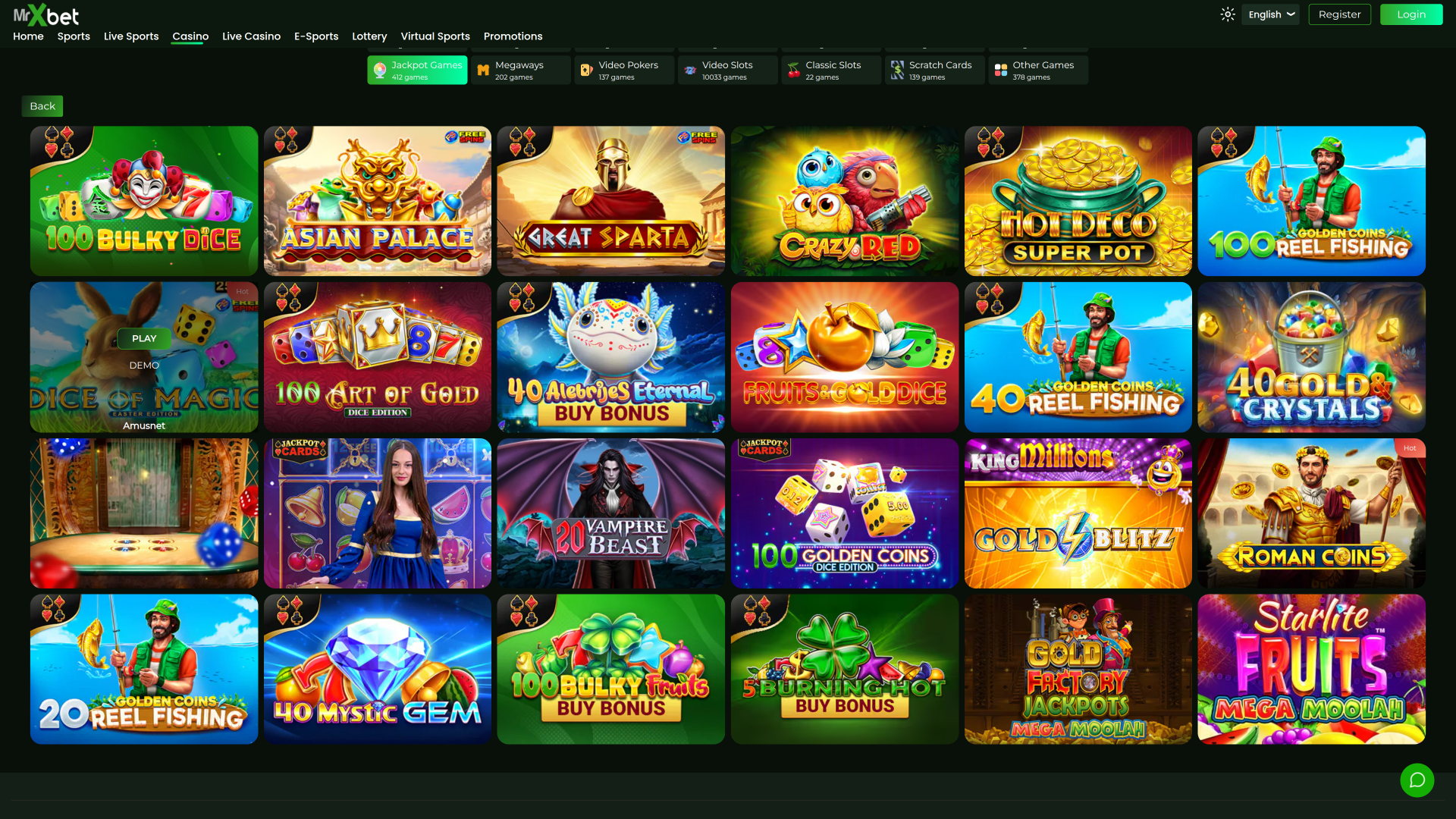 MrXbet Casino Desktop Jackpot