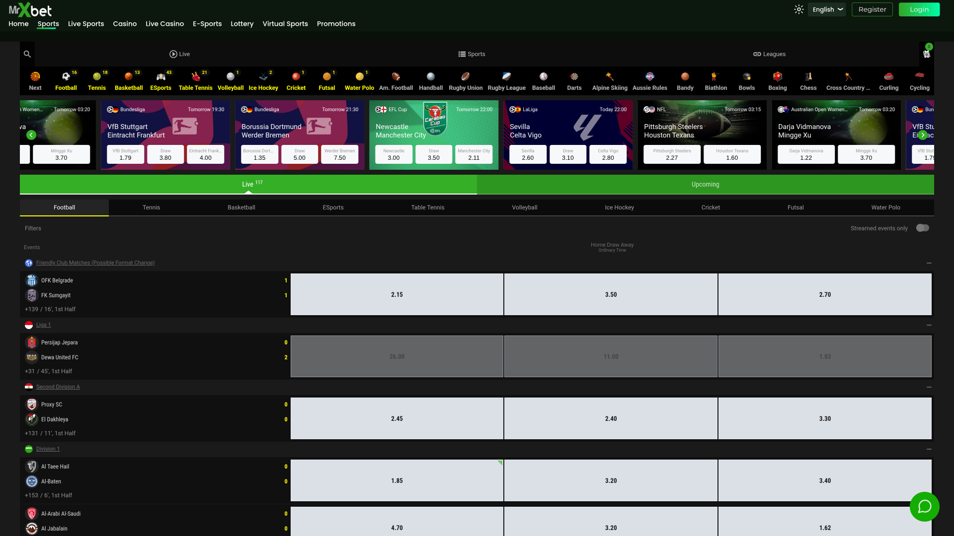 MrXbet Casino Desktop Sportsbook