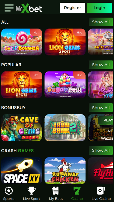 MrXbet Casino Mobile Games
