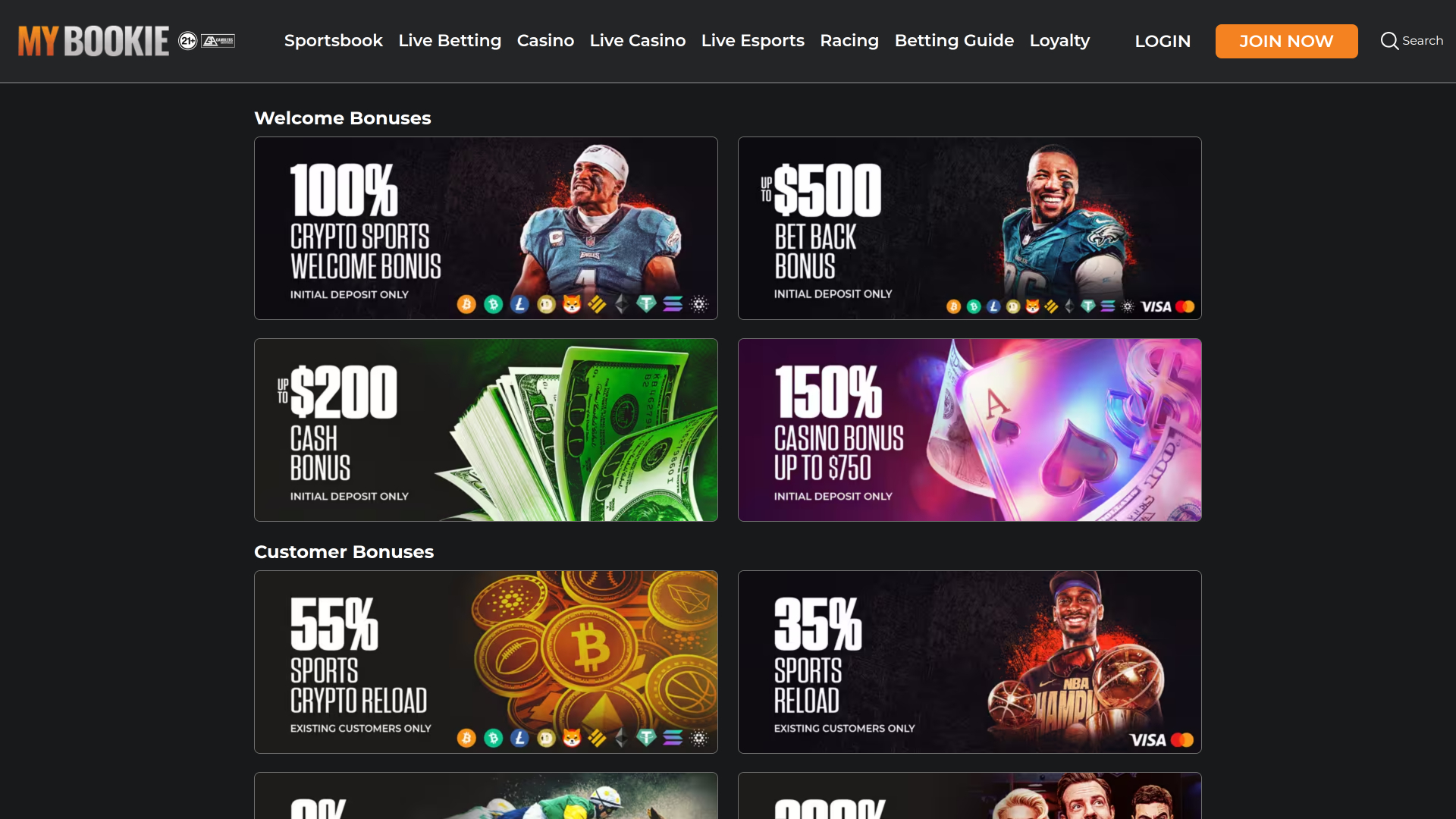 MyBookie Casino Desktop Promotions