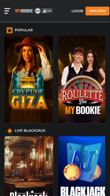 MyBookie Casino Mobile Live Dealer