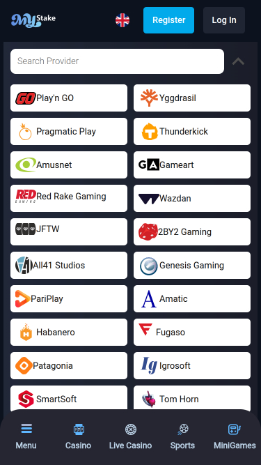 MyStake Casino Mobile Game Developers