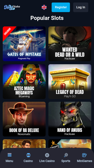 MyStake Casino Mobile Games