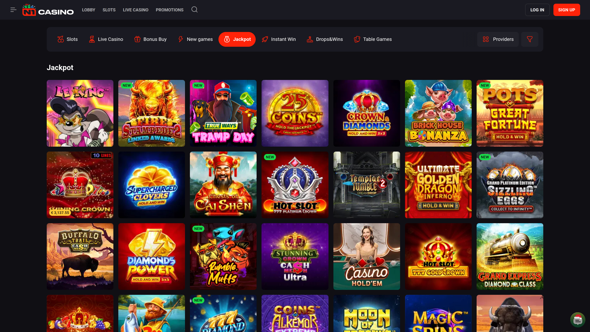 N1 Casino Desktop Jackpot