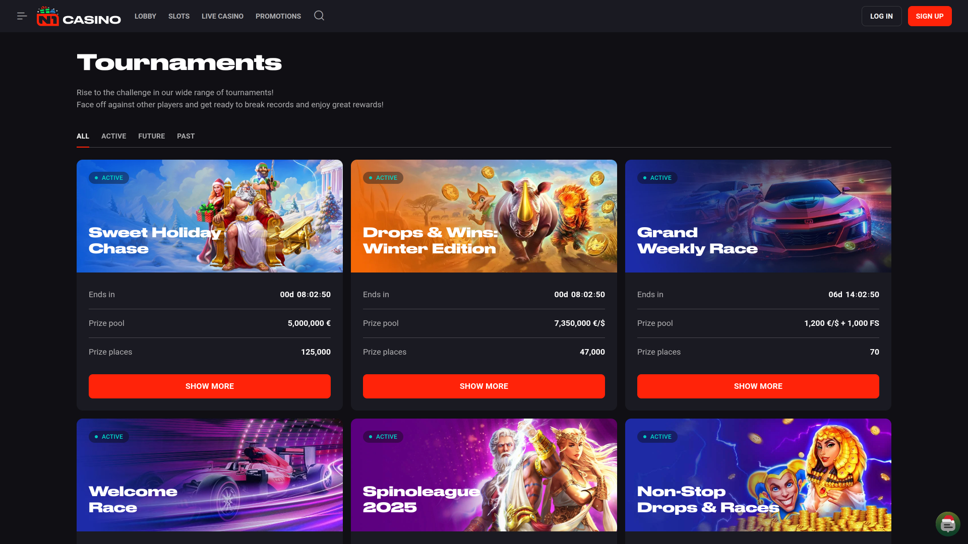 N1 Casino Desktop Tournaments