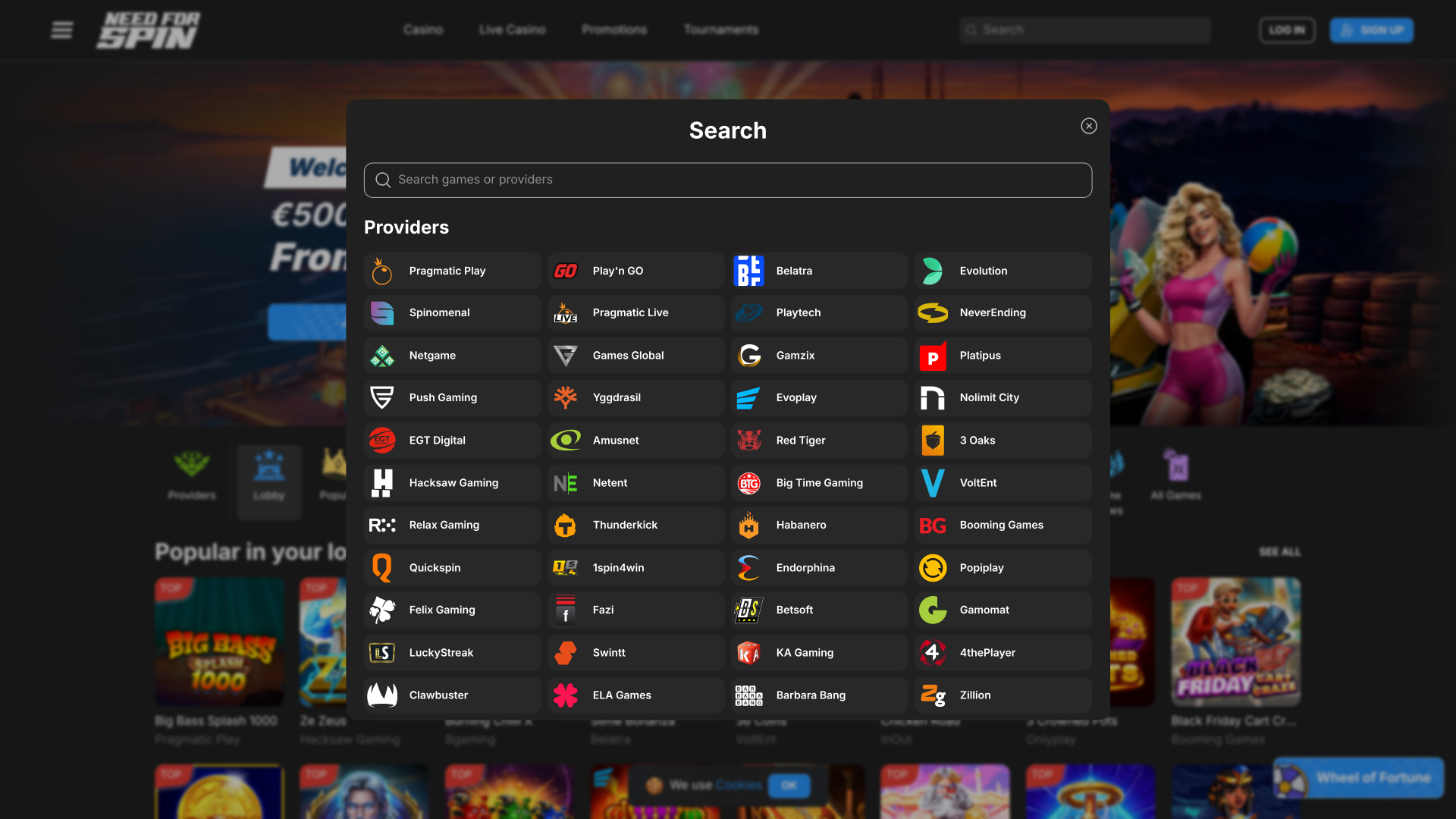 Need for Spin Casino Desktop Game Developers