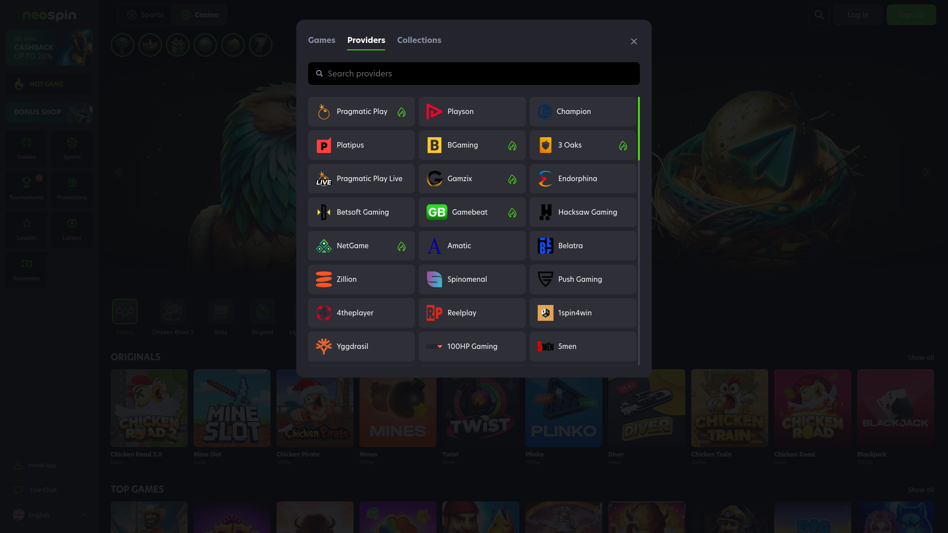 Neospin Casino Desktop Game Developers