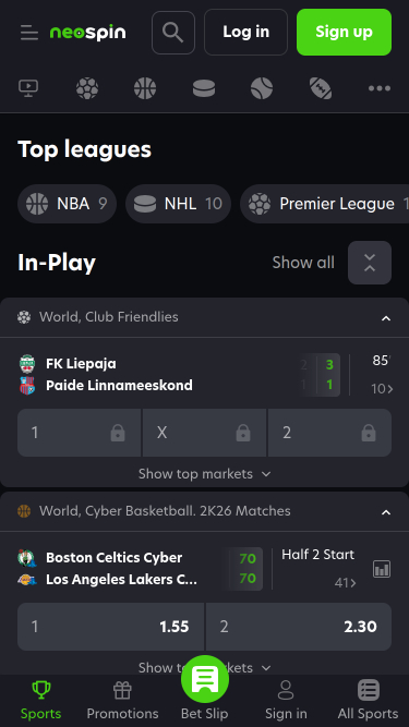 Neospin Casino Mobile Sportsbook