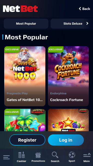 NetBet Casino Mobile Games