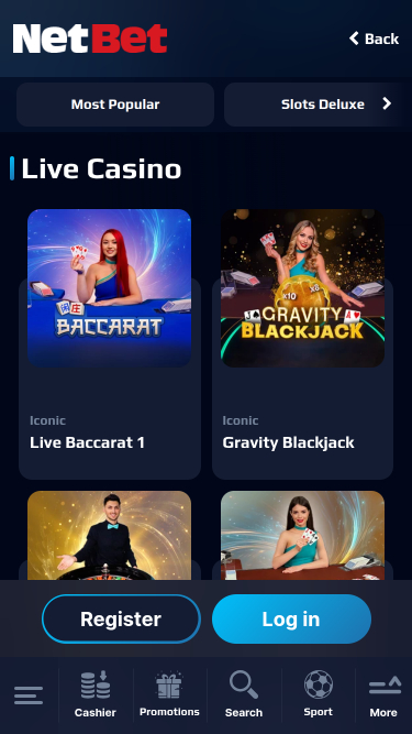 NetBet Casino Mobile Live Dealer