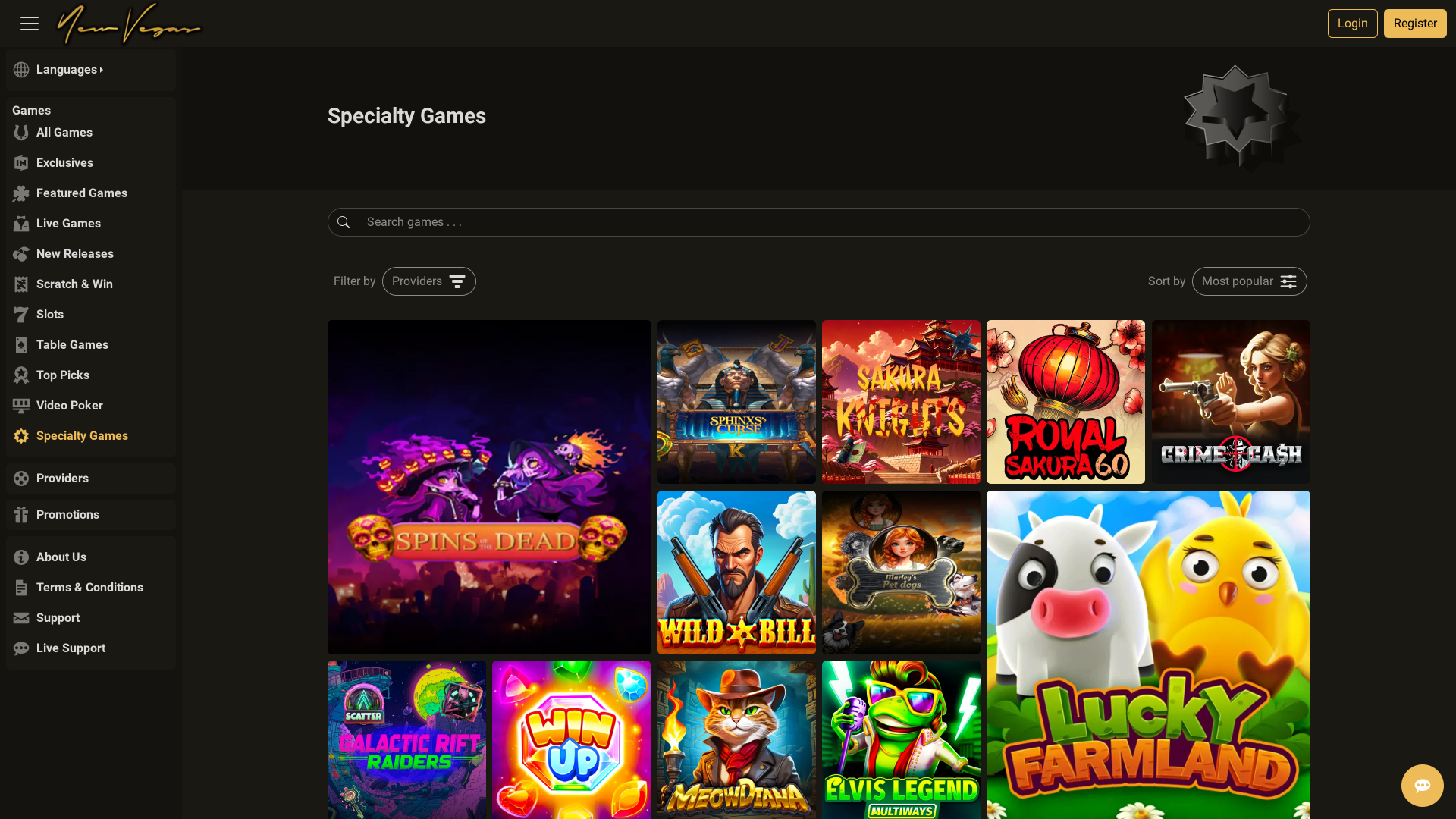 NewVegas Casino Desktop Specialty Games