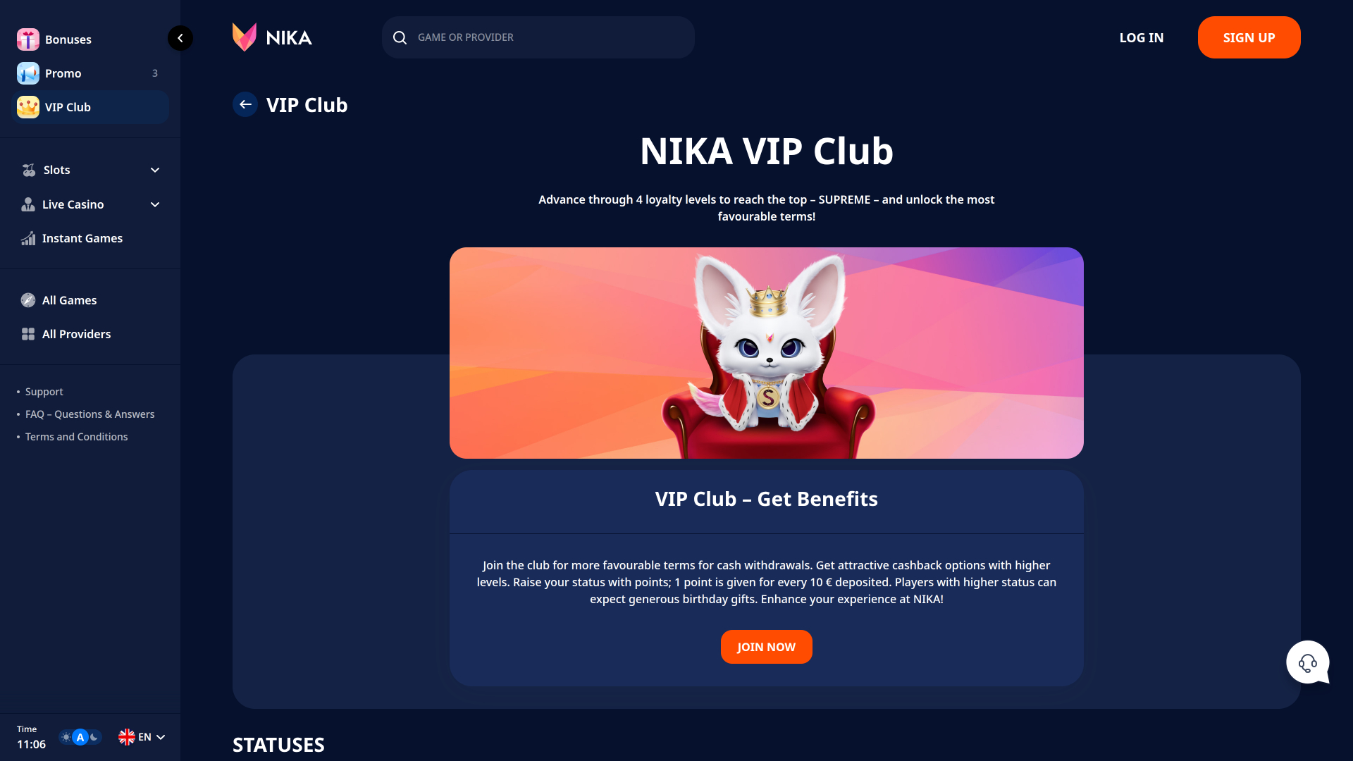 Nika casino login