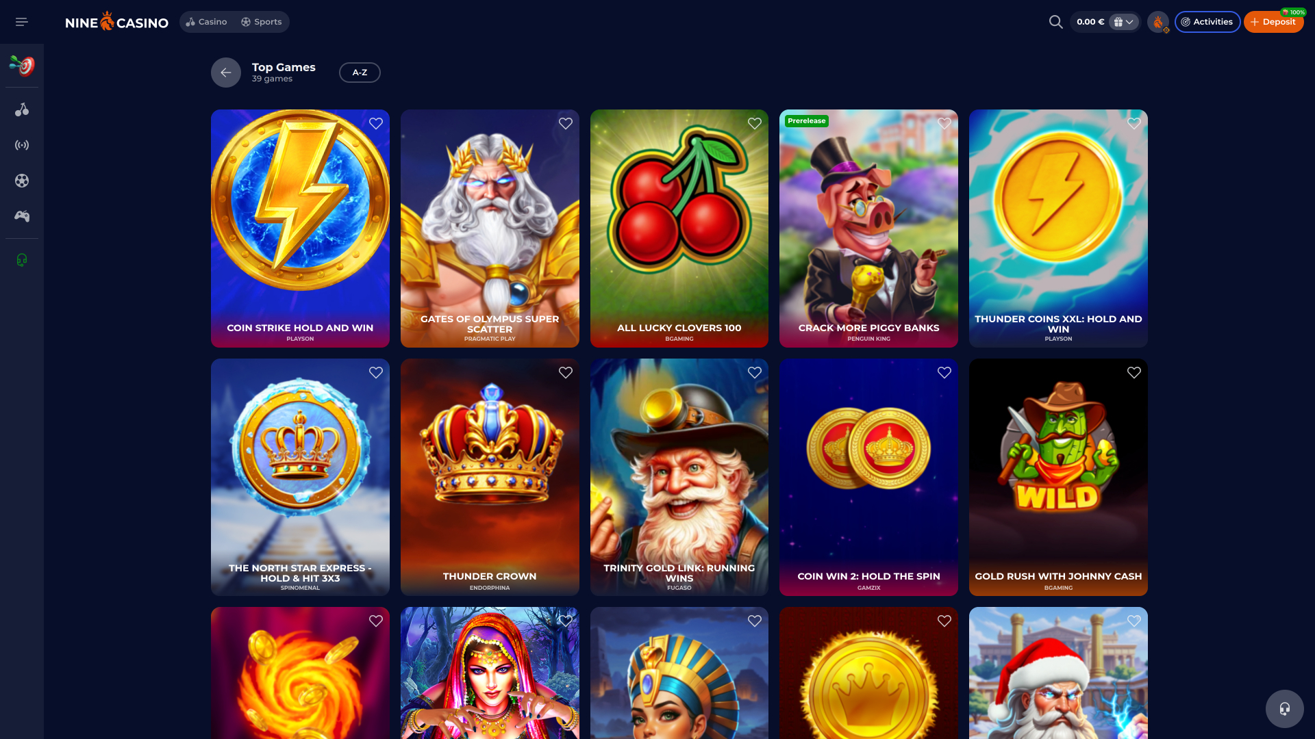 Nine Casino Desktop Games