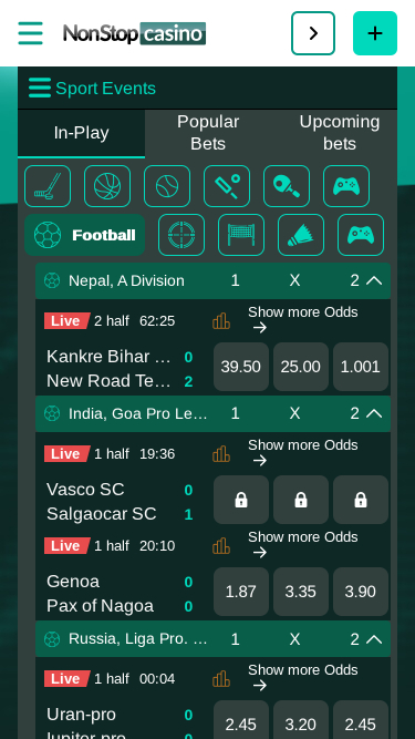 NonStop Casino Mobile Sports Betting