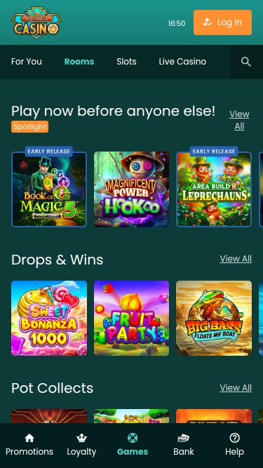 Nostalgia Casino Mobile Homepage