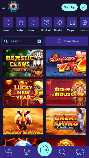 Ocean Breeze Casino Mobile Jackpot