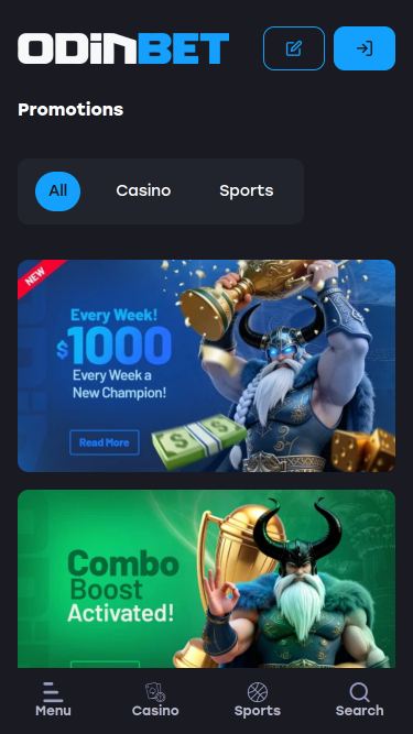 Odinbet Casino Mobile Promotions