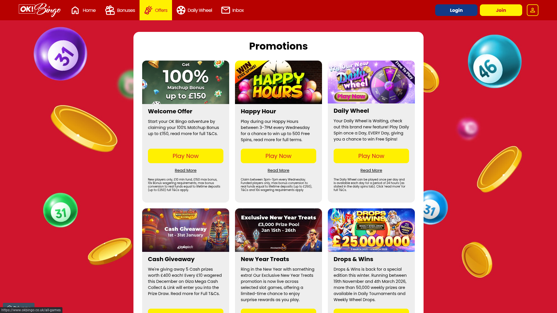 Ok Bingo Casino Desktop Promotions