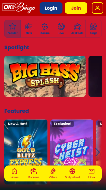 Ok Bingo Casino Mobile Games