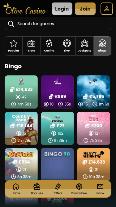 Olive Casino Mobile Bingo