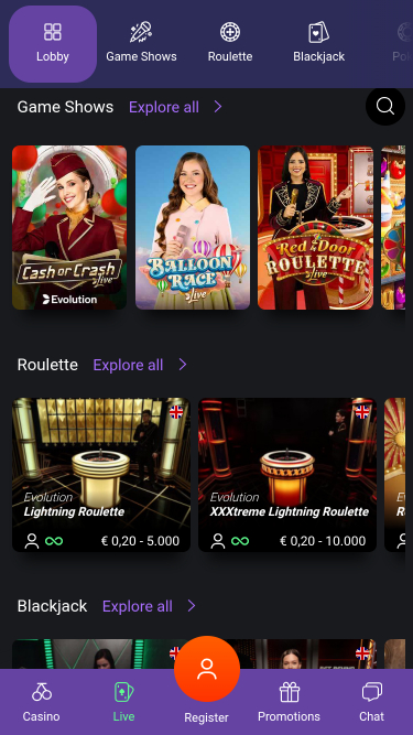 One Casino Mobile Live Dealer