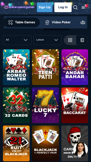 Online Casino Games Mobile Table Games