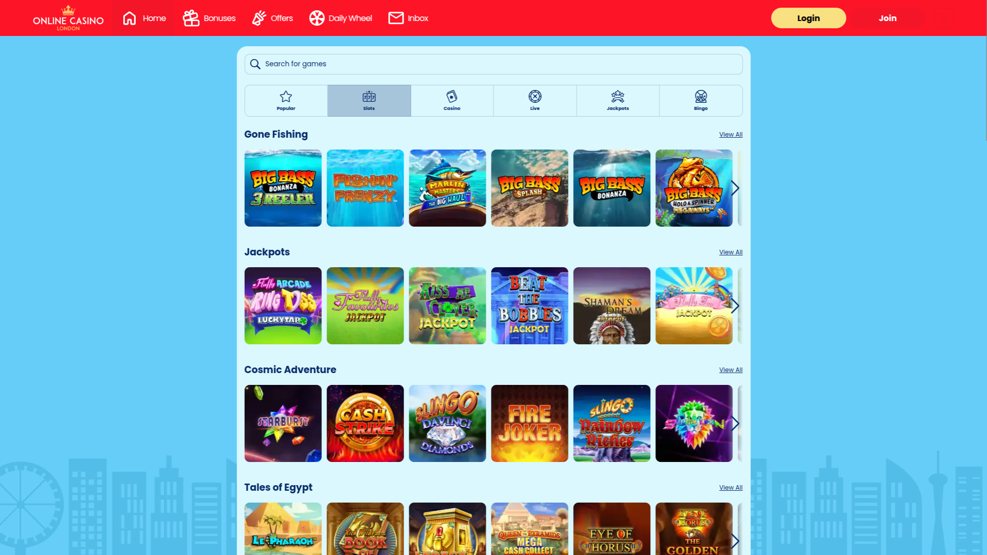 Online Casino London Desktop Games