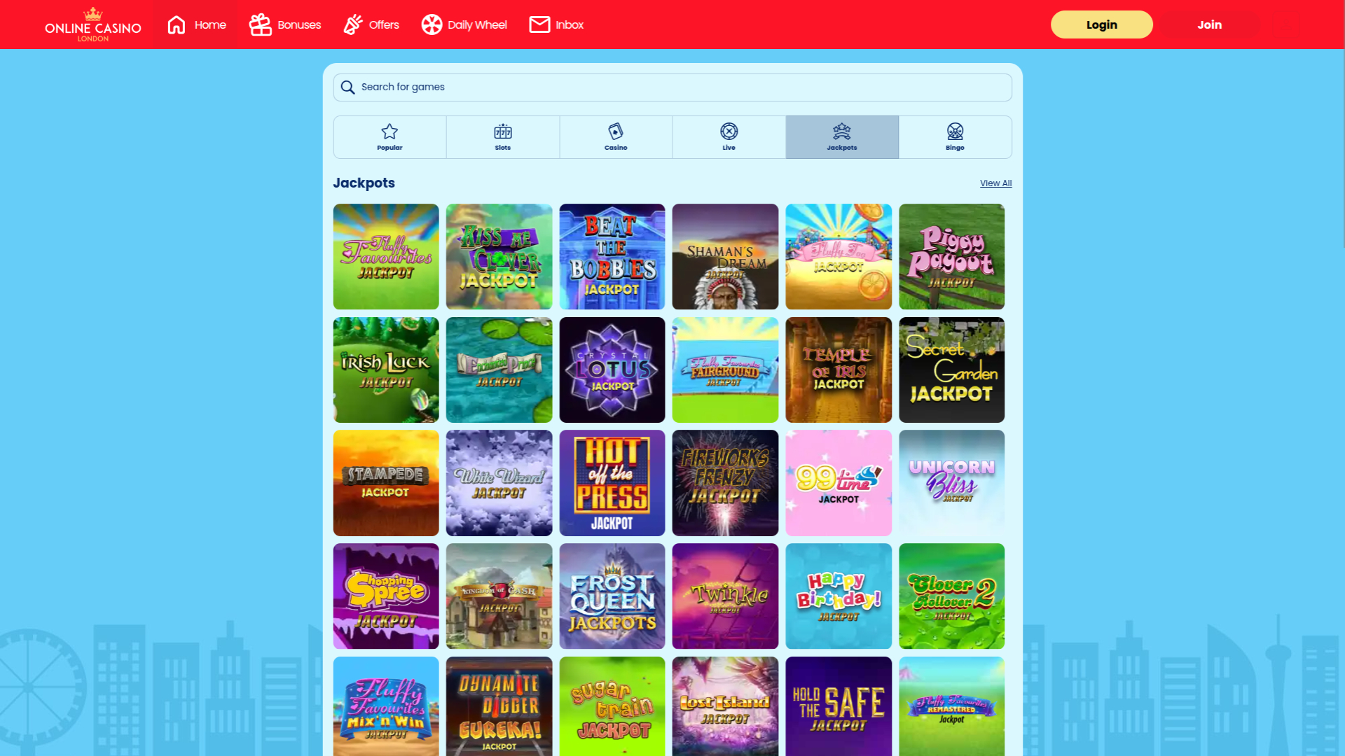 Online Casino London Desktop Jackpot