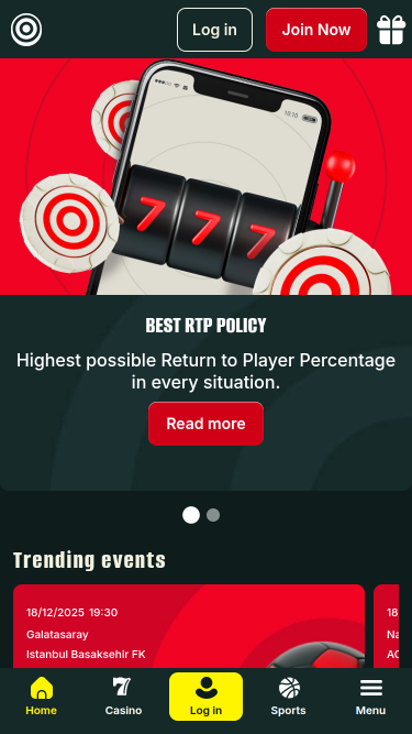 Optibet Casino Mobile Homepage