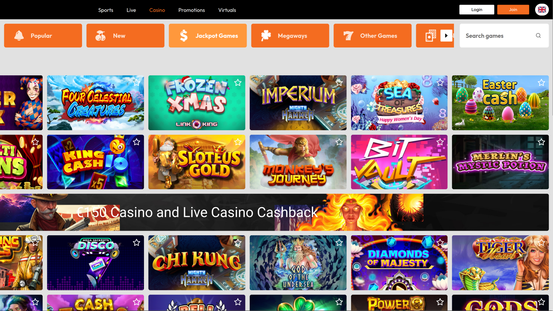 OptimBet Casino Desktop Jackpot