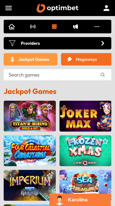 OptimBet Casino Mobile Jackpot