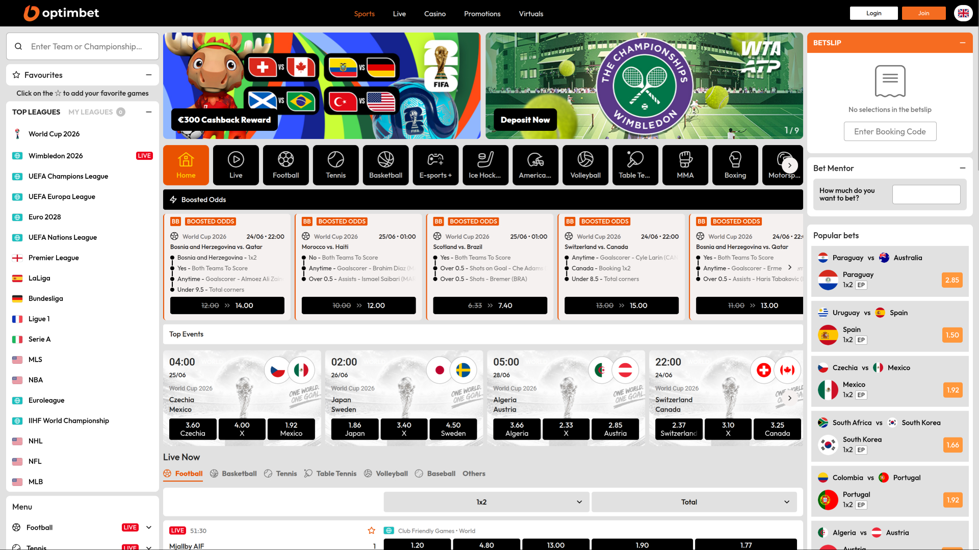 OptimBet Casino Desktop Sports Betting