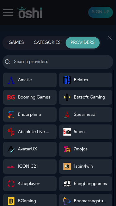 Oshi Casino Mobile Game Developers
