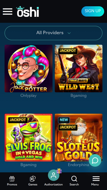 Oshi Casino Mobile Jackpot
