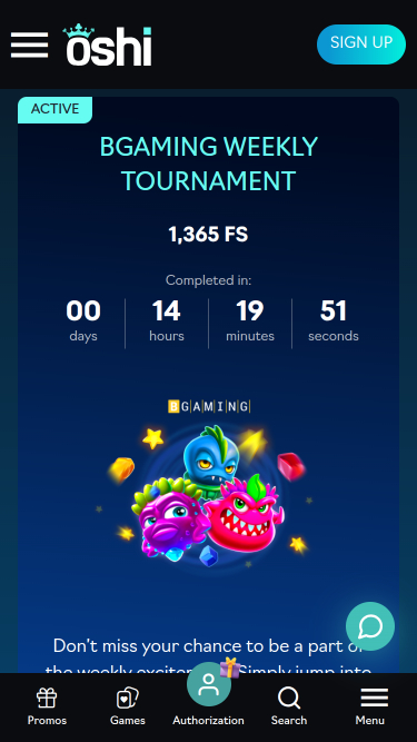 Oshi Casino Mobile Tournaments
