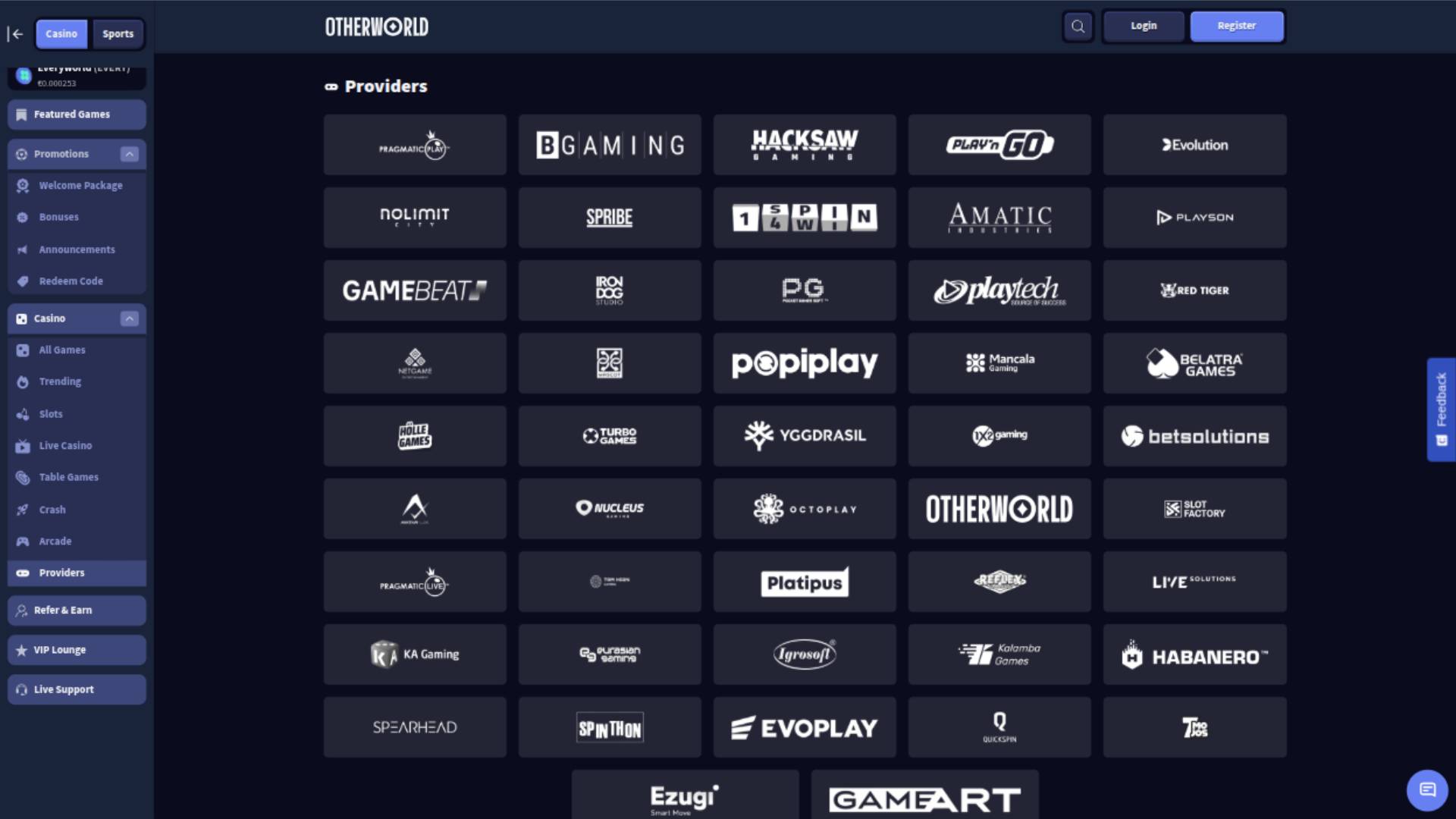 Otherworld Casino Game Developers