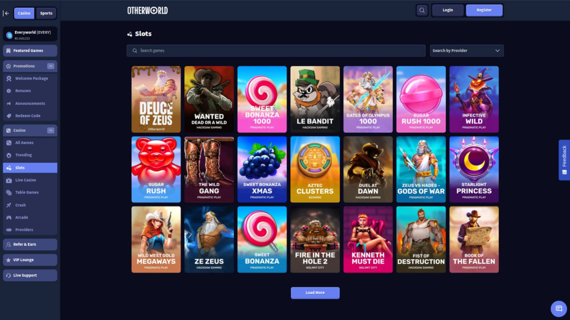 Otherworld Casino Games