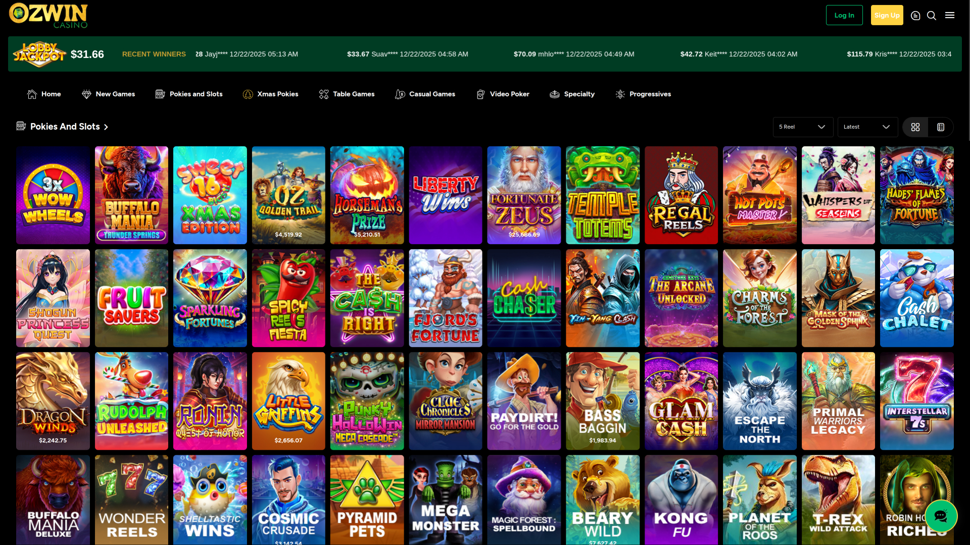 Ozwin Casino Desktop Games