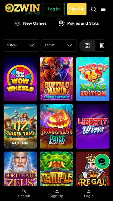 Ozwin Casino Mobile Games