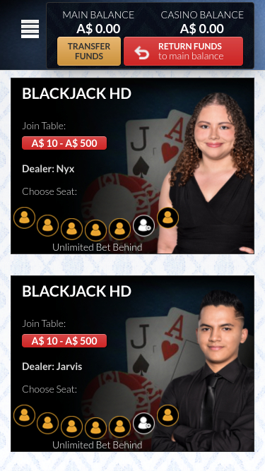 Ozwin Casino Mobile Live Dealer