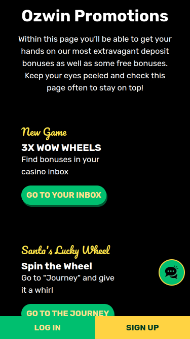 Ozwin Casino Mobile Promotions