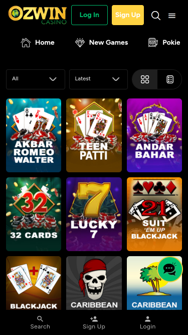Ozwin Casino Mobile Table Games